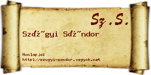 Szügyi Sándor névjegykártya
