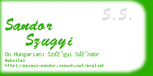 sandor szugyi business card